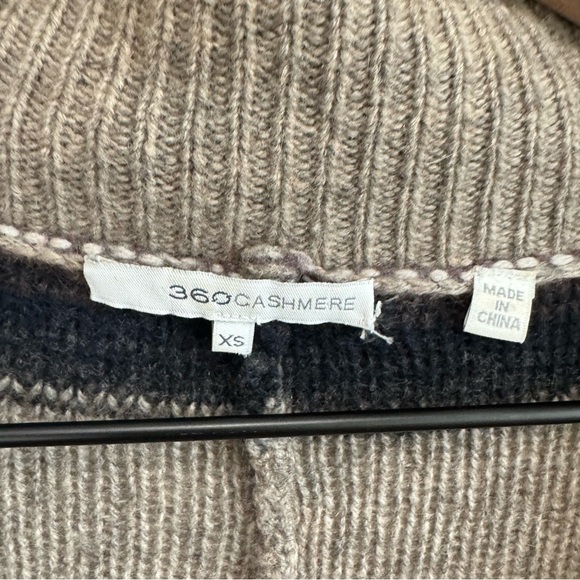 360 Cashmere Drape Front Long Cardigan Striped Sweater Brown XS Quiet Luxury - Picture 4 of 11